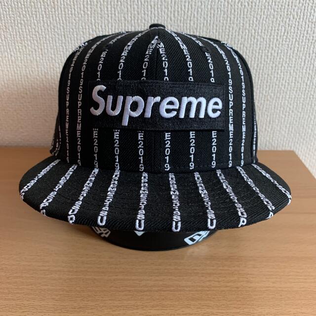 Supreme 19ss Text Stripe New Era 7 3/8 - キャップ