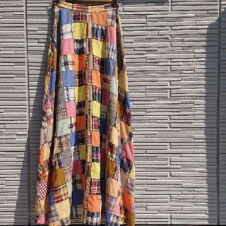 グリモワール(Grimoire)の【Vintage】PATCHWORK SKIRT ＆ KNIT JACKET(ロングスカート)