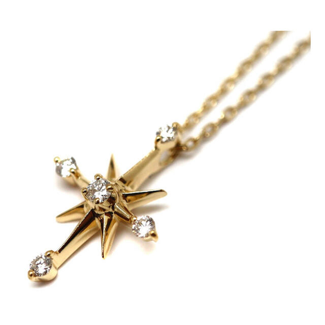 STAR JEWELRY(スタージュエリー)のスタージュエリー  K18 クロスネックレス　ダイヤモンド　 レディースのアクセサリー(ネックレス)の商品写真