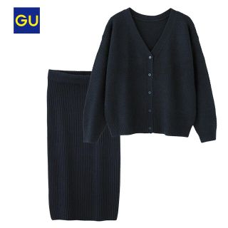 ジーユー(GU)の美品！GU⭐︎ニットセットアップ　ネイビー　紺(セット/コーデ)