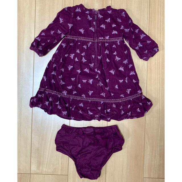 babyGAP(ベビーギャップ)のワインレッド　ワンピース80 キッズ/ベビー/マタニティのベビー服(~85cm)(ワンピース)の商品写真