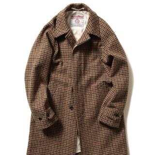 Harris Tweed チェックステンカラーコート