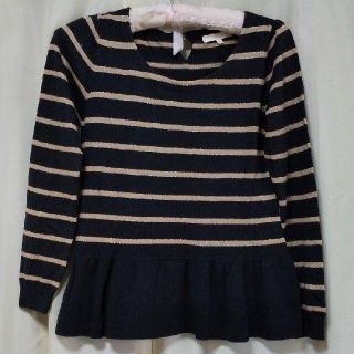 プロポーションボディドレッシング(PROPORTION BODY DRESSING)の【美品】プロポーションボディドレッシング◆ペプラムボーダーニット(ニット/セーター)