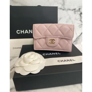 シャネル(CHANEL)の【新品同様☆31番台】CHANEL  三つ折り財布 キャビアスキン / ピンク(財布)