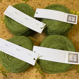 輸入糸 Shibui Knits Linen リネン ライム＋白計６玉