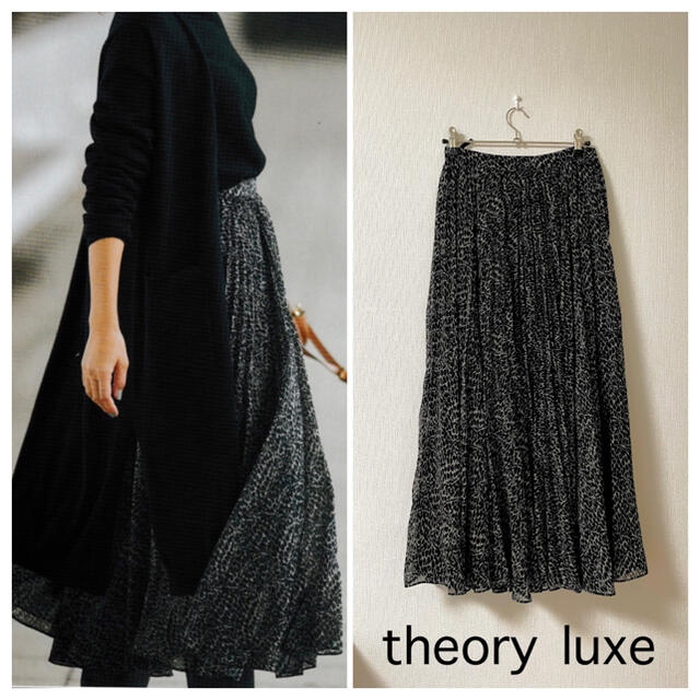Theory luxe 19aw 柄プリーツスカート ダルメシアン ワンピース