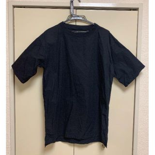 ムジルシリョウヒン(MUJI (無印良品))のMUJI Labo リブ首Tシャツ  XXS-XS 　ネイビー　ハリ感シャツ素材(Tシャツ(半袖/袖なし))