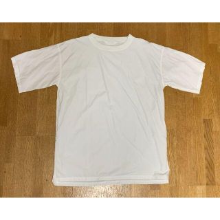 ムジルシリョウヒン(MUJI (無印良品))のMUJI Labo リブ首Tシャツ  L-XL 　 ハリ感シャツ素材　(Tシャツ(半袖/袖なし))