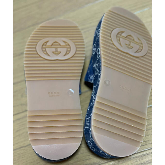 Gucci(グッチ)の●GUCCIグッチGGデニムプラットフォームサンダル37新品 レディースの靴/シューズ(サンダル)の商品写真