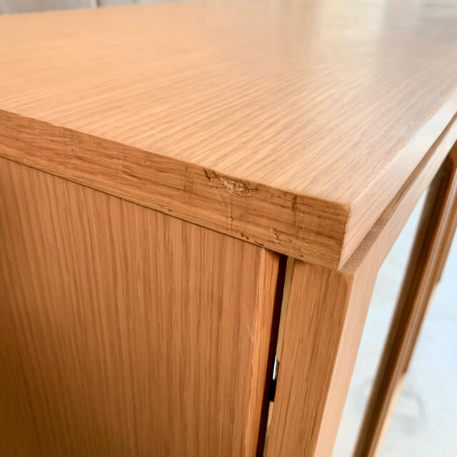 MUJI (無印良品) - 無印良品 ガラスキャビネット オーク材 3枚扉 MUJI (無印良品) - 無印良品 ガラスキャビネット オーク材 3枚扉
