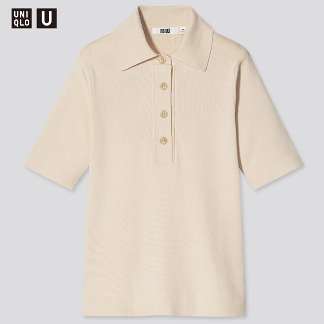 UNIQLO(ユニクロ)のユニクロU  ビスコースブレンドニットポロシャツ レディースのトップス(ポロシャツ)の商品写真