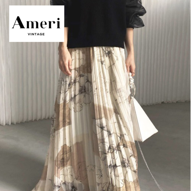 Ameri VINTAGE(アメリヴィンテージ)の【Ameri Vintage】HOLLYVINTAGE PLEATS SKIRT レディースのスカート(ロングスカート)の商品写真