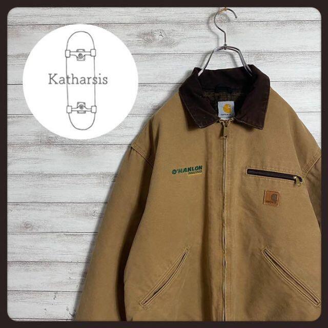 Carhartt カーハート デトロイトジャケット 茶色 ブラウン 革パッチ