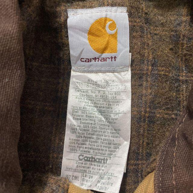 carhartt(カーハート)の【入手困難】90s カーハート　刺繍　ワークロゴ　皮パッチ　ダックジャケット メンズのジャケット/アウター(ブルゾン)の商品写真