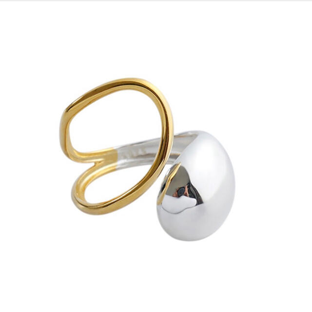 Ameri VINTAGE(アメリヴィンテージ)の【NEW】新品インポート♡S925 シルバー ゴールド バイカラー 指輪 リング レディースのアクセサリー(リング(指輪))の商品写真