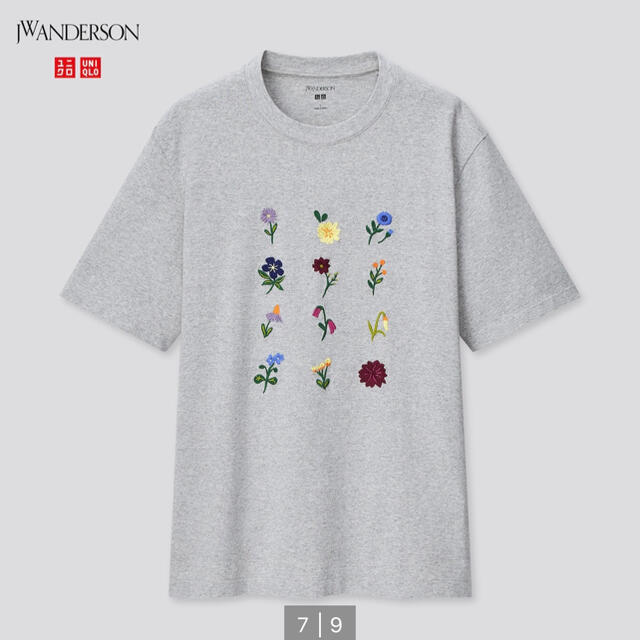 UNIQLO(ユニクロ)の新品 UNIQLO  JWアンダーソン クルーネックT 花刺繍 L メンズのトップス(Tシャツ/カットソー(半袖/袖なし))の商品写真