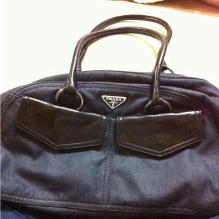 プラダ(PRADA)のブラックデニム バッグ(トートバッグ)