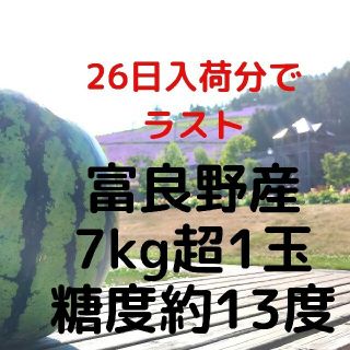 富良野産スイカ7kg超1玉  家庭用 訳あり商品 ハネ品(フルーツ)