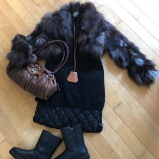 超高級　ファーコート　BLACK by moussy 1 毛皮　FOX マウジー