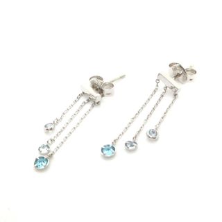 スタージュエリー STAR JEWELRY ピアス  3ストーン 青