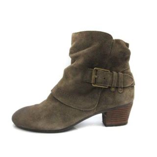 クラークス(Clarks)のクラークス ブーツ ショート チャンキーヒール スエード 茶色 UK5D(ブーツ)