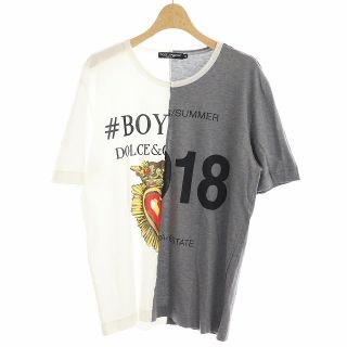 ドルチェアンドガッバーナ(DOLCE&GABBANA)のドルチェ&ガッバーナ ドルガバ Tシャツ カットソー 44 XS グレー 白(その他)