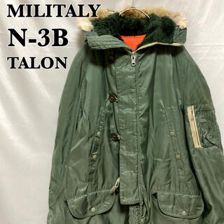 ヴィンテージ N-3B フライトジャケット TALON カーキ 米軍 ミリタリー(ミリタリージャケット)