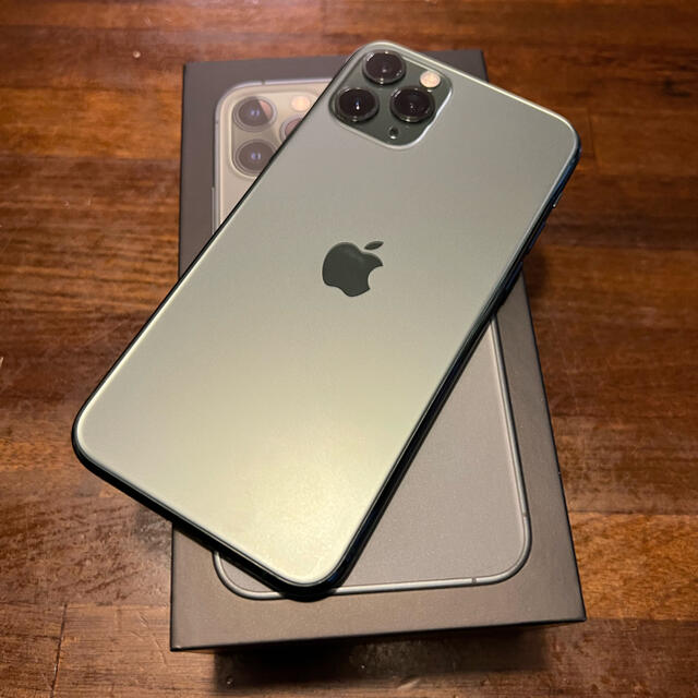 印象のデザイン iPhone - iPhone 11pro ミッドナイトグリーン SIM