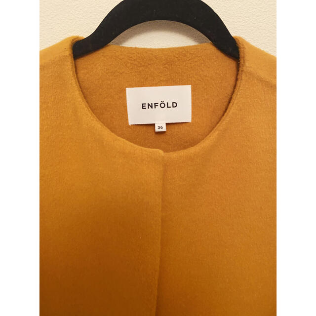 ENFOLD/エンフォルド ファインビーバーノーカラースリットコート
