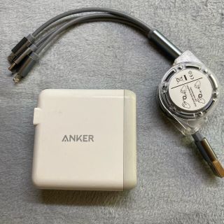 Anker PowerPort 4 USB急速充電器　3in1 ケーブル　セット(バッテリー/充電器)