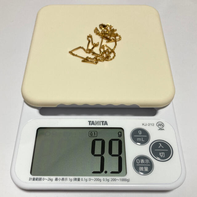 K18 ネックレスチェーン キリコ 切子 9.9g 18金 造幣局刻印 750