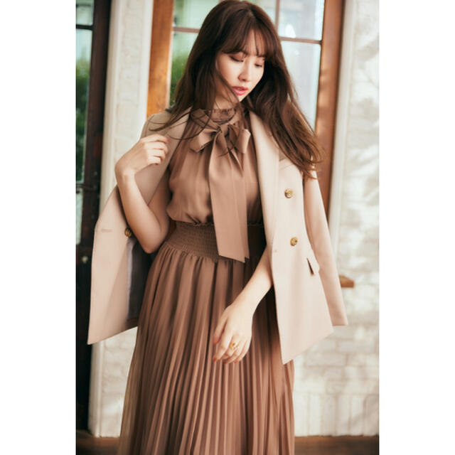 Her lip to ◆ Pleated Chiffon Ribbon Midi