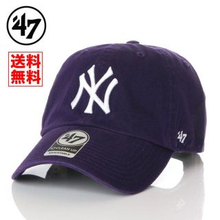 ニューエラー(NEW ERA)の【新品】47 キャップ NY ヤンキース 帽子 紫 レディース メンズ(キャップ)