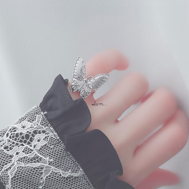 silver butterfly ring ハンドメイドのアクセサリー(リング)の商品写真