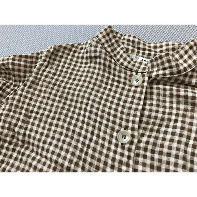 Aosta ブラウンチェックシャツ キッズ/ベビー/マタニティのキッズ服男の子用(90cm~)(ブラウス)の商品写真