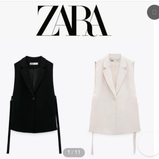 ザラ(ZARA)のZARAジレ　ブラック　新品未使用品(ベスト/ジレ)