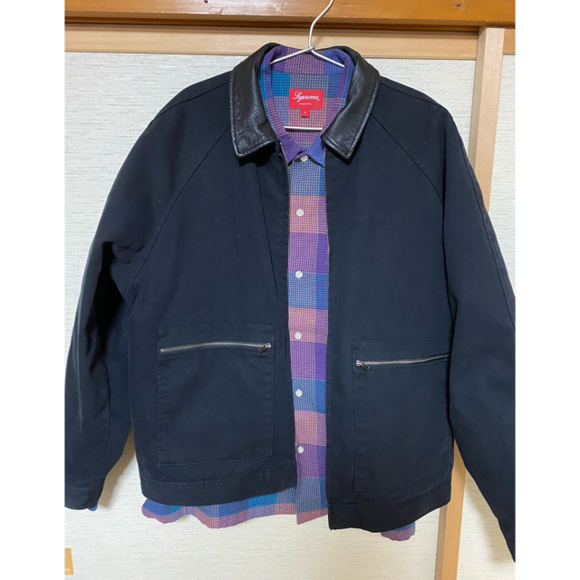supreme 20fw Leather Collar Work Jacket | svetinikole.gov.mk