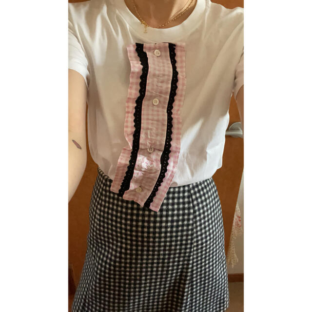 ひざ丈スカートPRADA gingham check set.