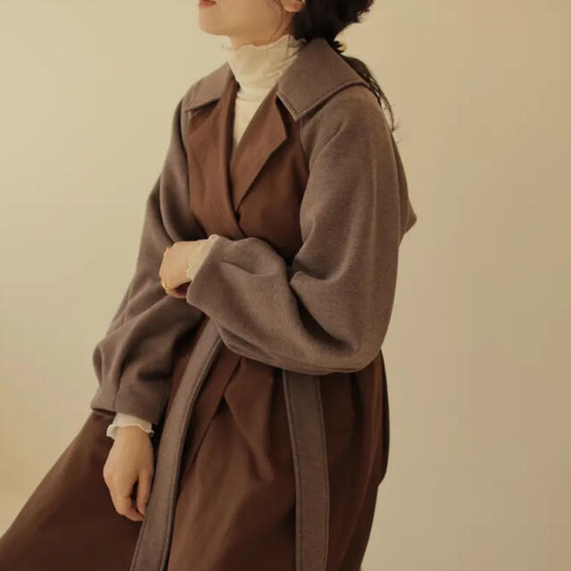 iamofficial♡volume tuck wool trench coat レディースのジャケット/アウター(トレンチコート)の商品写真