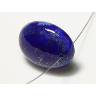 穴あけ きれいなラピスラズリ大きさ約16x12mmオーバルカボション ヤ
