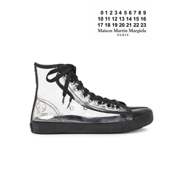 Maison Martin Margiela(マルタンマルジェラ)の【メゾンマルジェラ】クリアハイカット スニーカー　新品未使用（黒） レディースの靴/シューズ(スニーカー)の商品写真