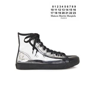 マルタンマルジェラ(Maison Martin Margiela)の【メゾンマルジェラ】クリアハイカット スニーカー　新品未使用（黒）(スニーカー)