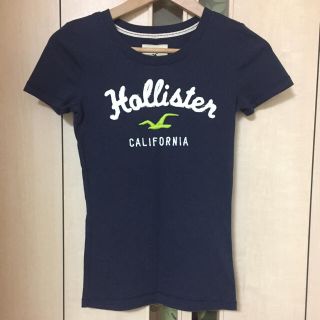 ホリスター(Hollister)のホリスター ネイビーTシャツ サイズXS コットン60％ ポリエステル40％(Tシャツ/カットソー(半袖/袖なし))