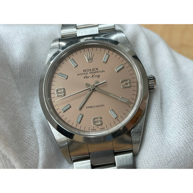 ROLEX エアキング 自動巻き SS ピンク文字盤 P番 14000M