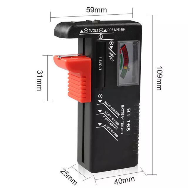 バッテリー チェッカー 乾電池 バッテリーテスター 電池 残量 測定器 計測の通販 by とし0331's shop｜ラクマ