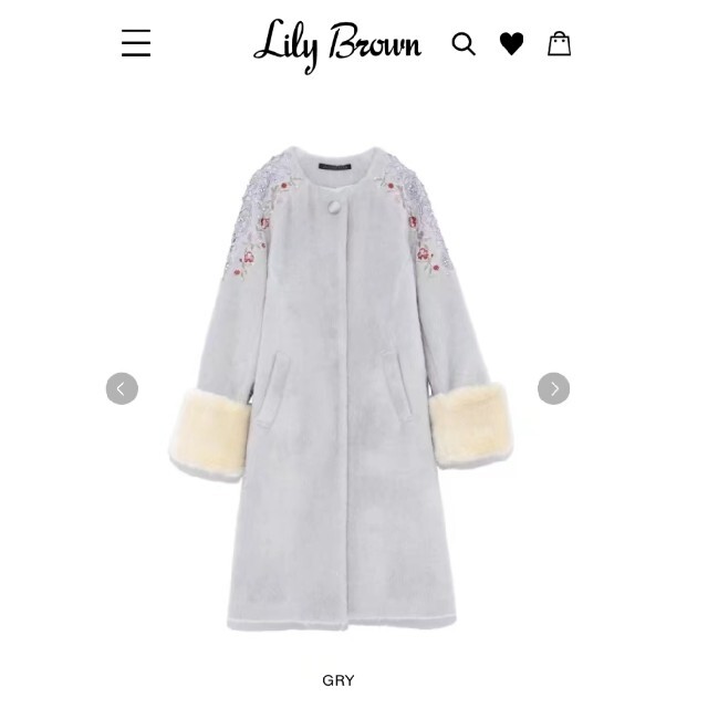 Lily Brown L.B CANDY STOCK 刺繍入りビジューコート