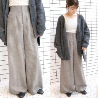 スローブイエナ(SLOBE IENA)の2018AW チェックハイウエストワイドパンツ(カジュアルパンツ)