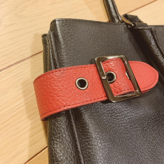 ハンドバッグ 2個セット 本革 レディース レザー 黒 赤 カバン バッグ 鞄