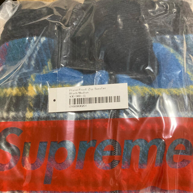 Supreme(シュプリーム)のsupreme plaid Front Zip Sweater m 木村着 メンズのトップス(ニット/セーター)の商品写真