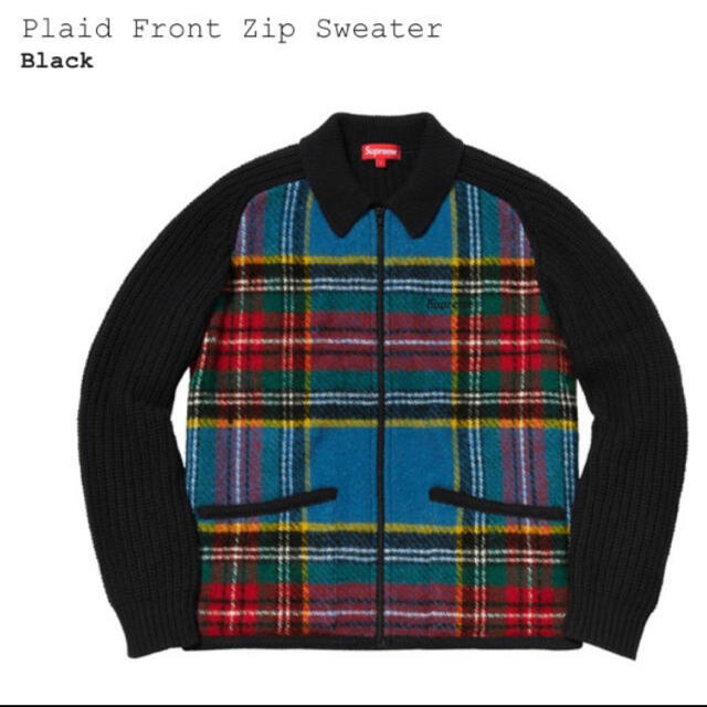 Supreme(シュプリーム)のsupreme plaid Front Zip Sweater m 木村着 メンズのトップス(ニット/セーター)の商品写真